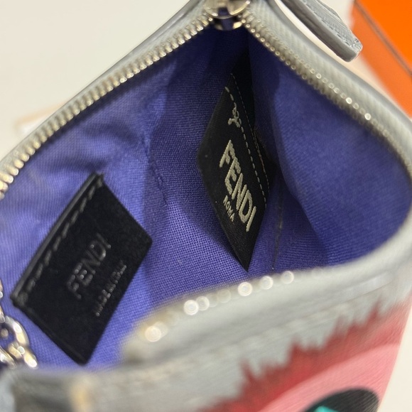 Fendi Hypnoteyes Gray and Purple Keychain Wallet - Picture 4 of 5